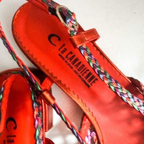 Le Canadienne PLAYFUL SLINGBACK WOVEN LEATHER FLAT 11 - Picture 3 of 6